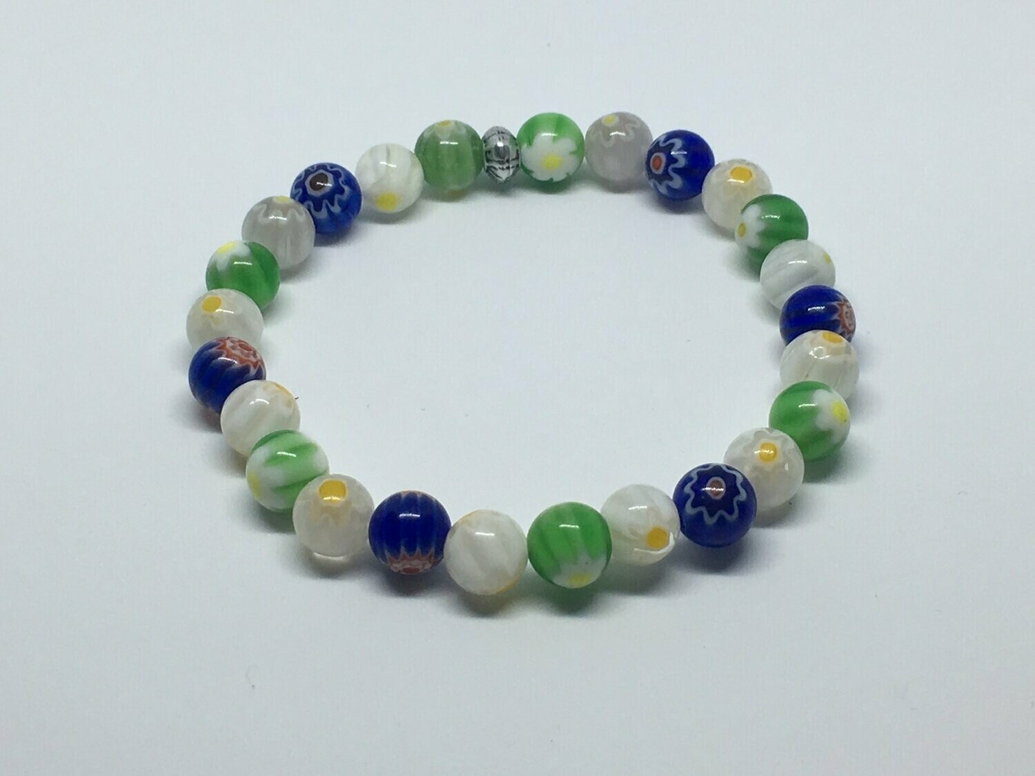 Bracelet perles en verre Millefiori multicolore