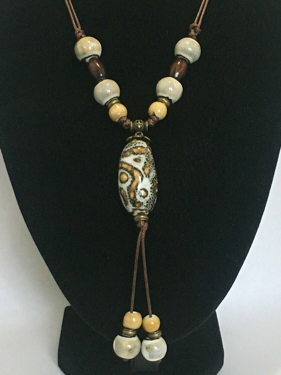 Collier Fashion céramique Marron