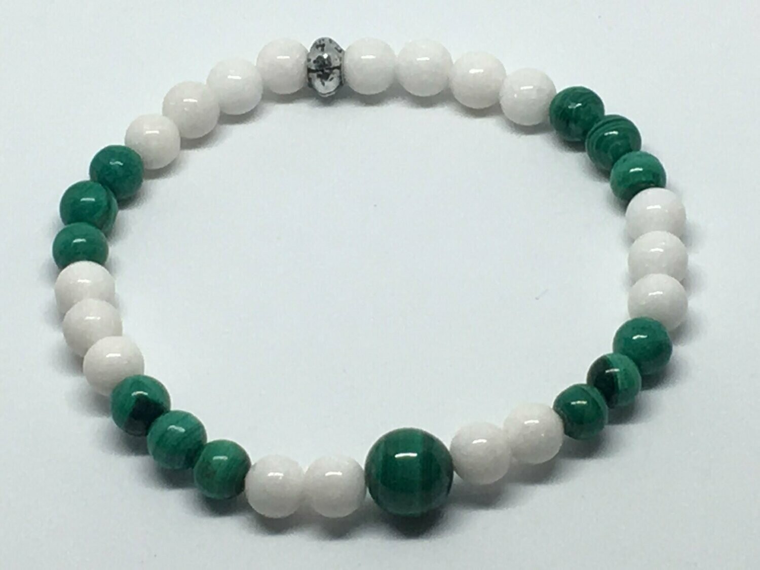 Bracelet Malachite et Marbre blanc