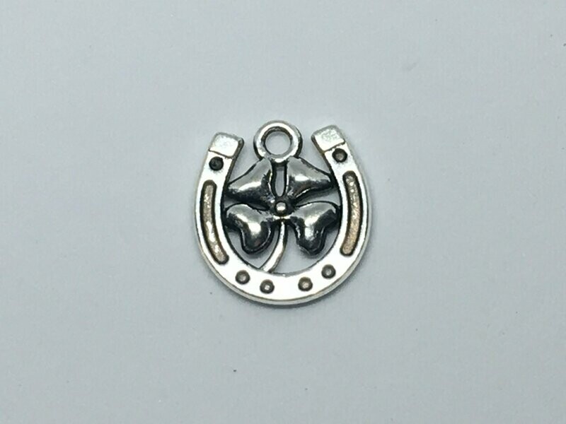 Pendentif  Chanceux, Fer à cheval et Trèfle à 4 feuilles
