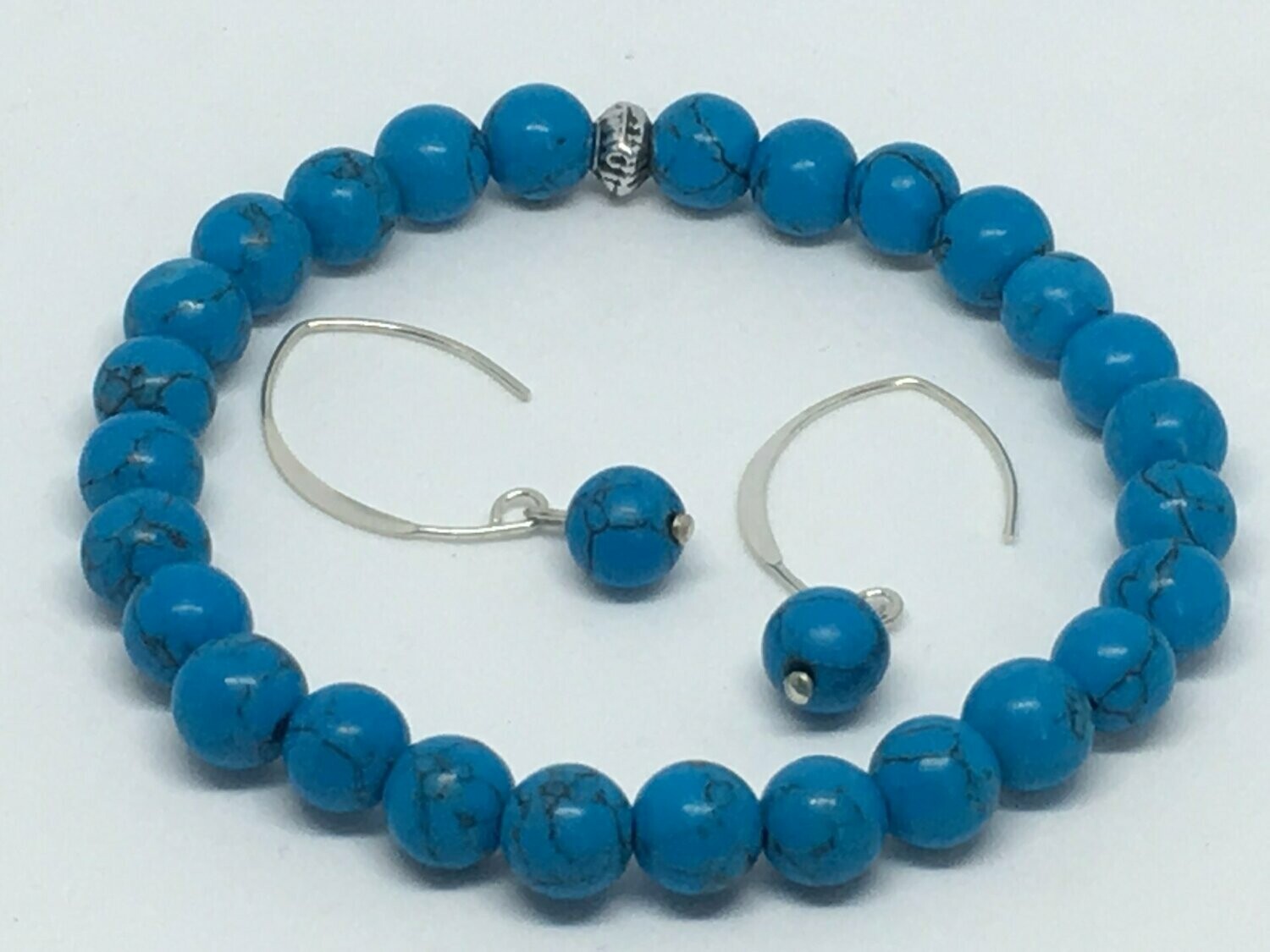 Parure Bracelet + Boucles d'Oreilles Turquoise imitation