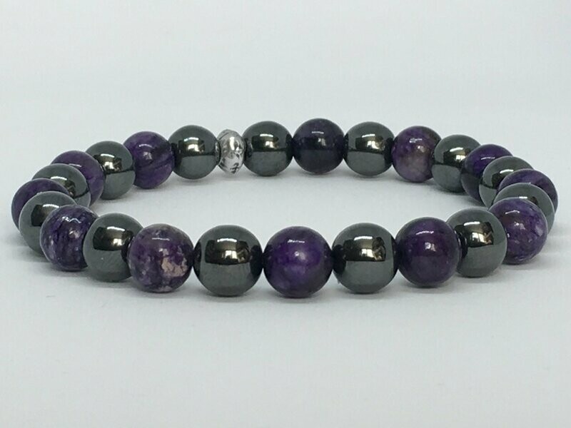 Bracelet Hématite et Charoîte