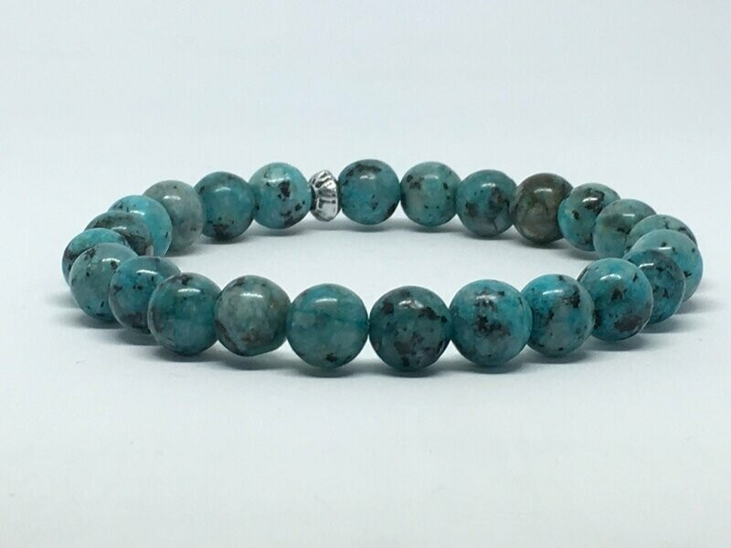 Bracelet, Pierres Perles Naturelles Tache Bleu