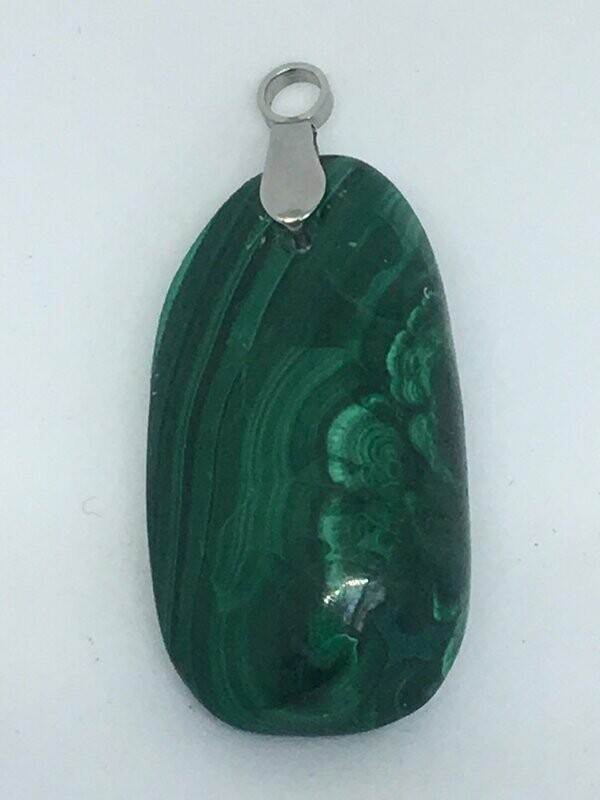 Pendentif, Pierre Roulée  Malachite