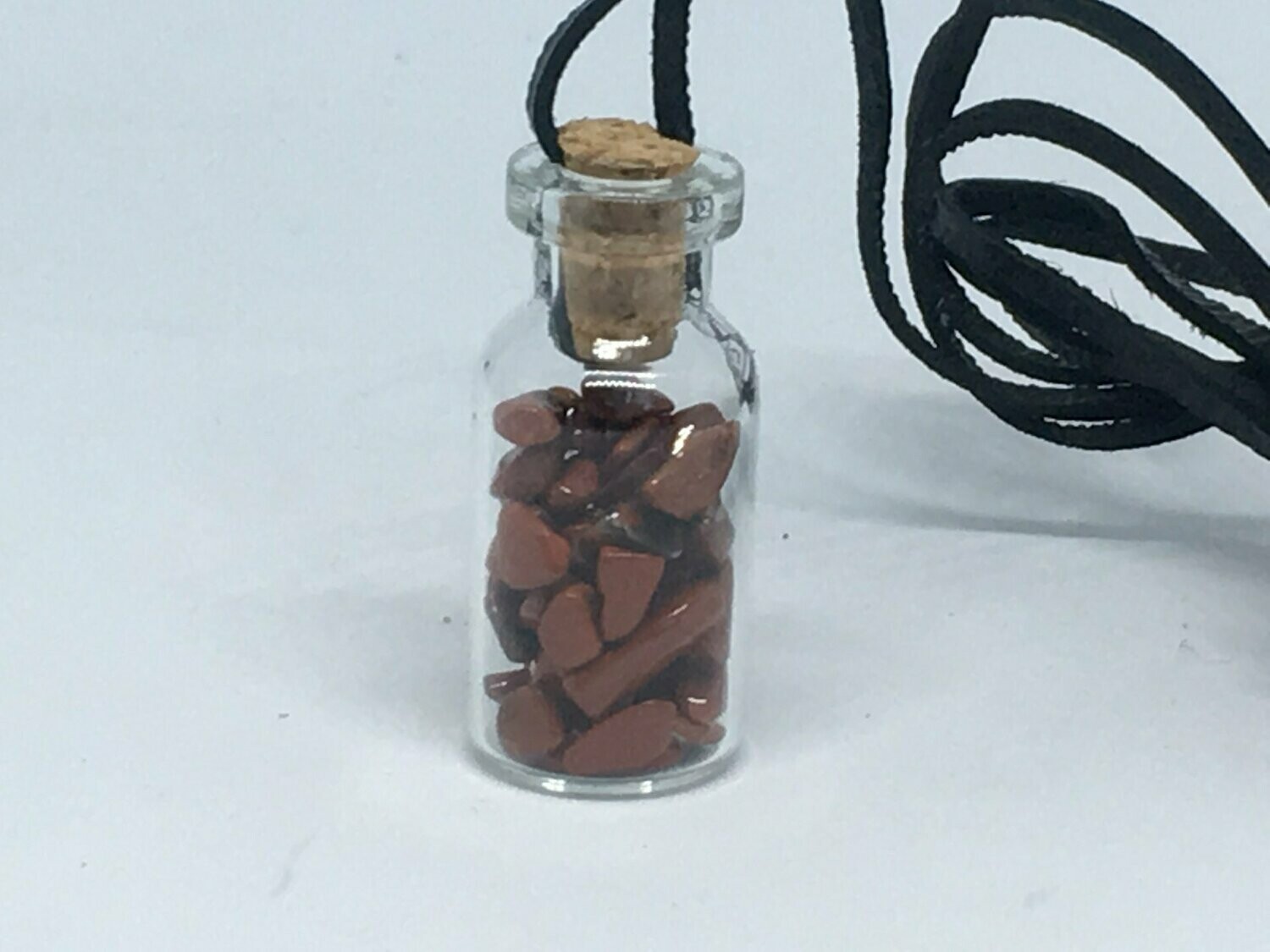 Pendentif Bouteille Jaspe Rouge