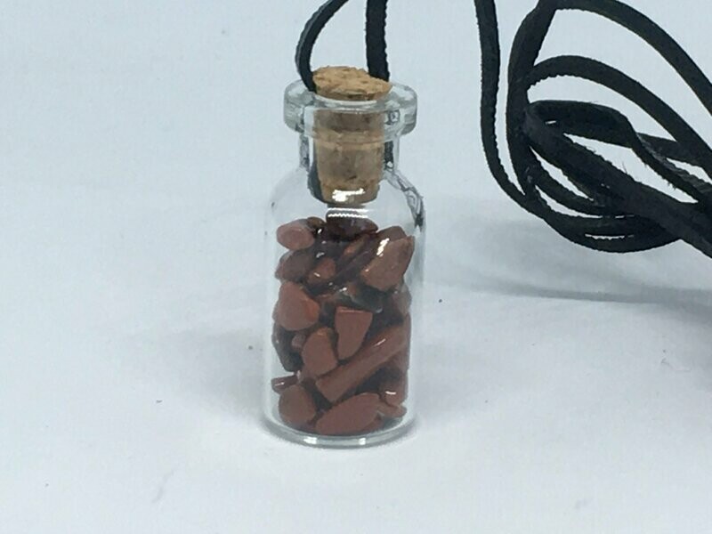 Pendentif Bouteille Jaspe Rouge