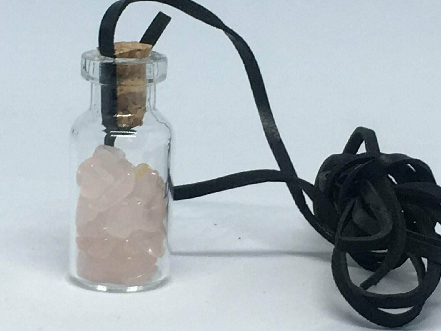 Pendentif Bouteille Quartz Rose