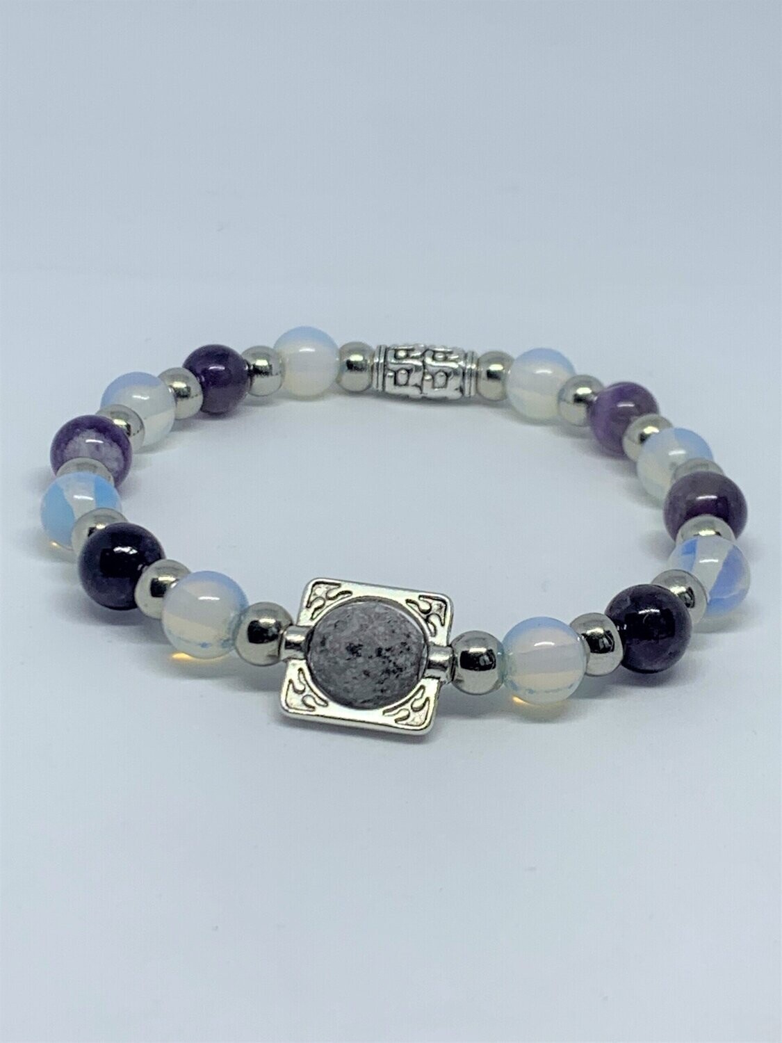Bracelet en Pierres Naturelles d’Améthyste et Pierre de Lune