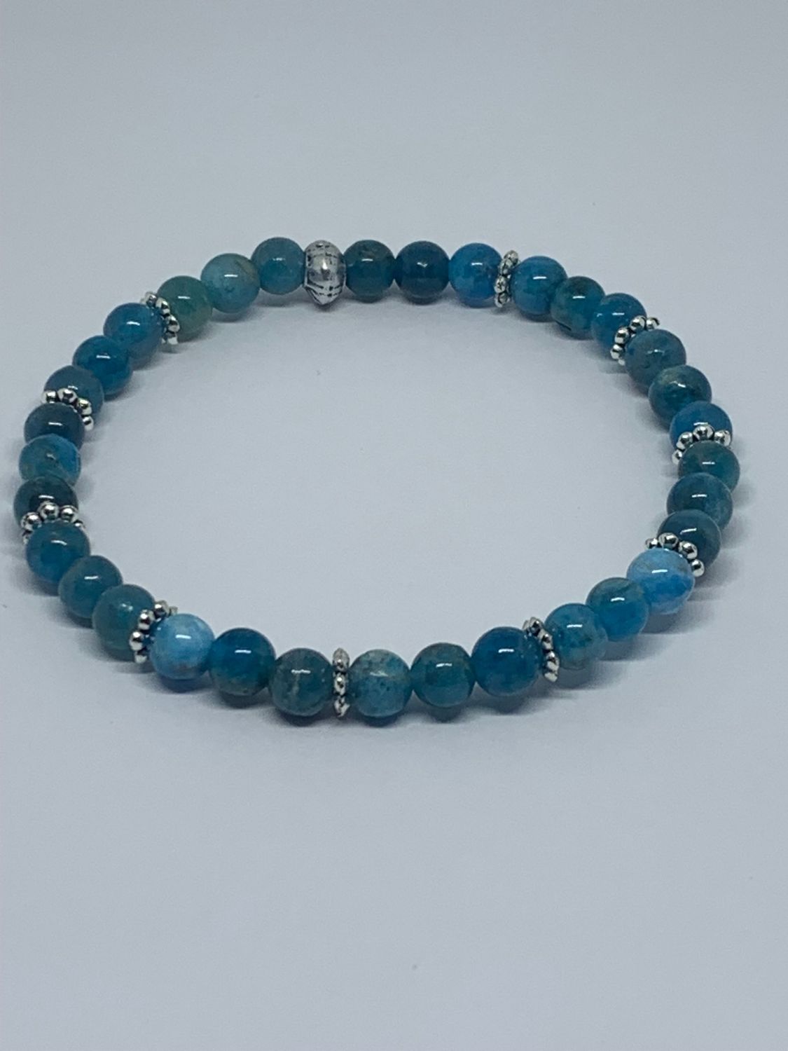 Bracelet pierre apatite naturelle 6 mm