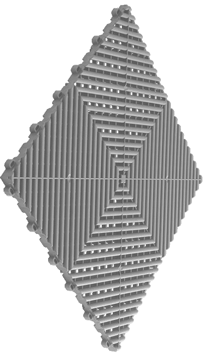 Ribtrax Tiles - 6 tiles/10.32 sf Pearl Silver