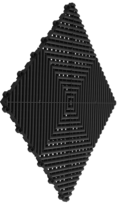 Ribtrax Smooth Tiles - 6 tiles/10.32 sf Jet Black