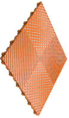 Ribtrax Smooth Tiles - 6 tiles/10.32 sf Tropical Orange