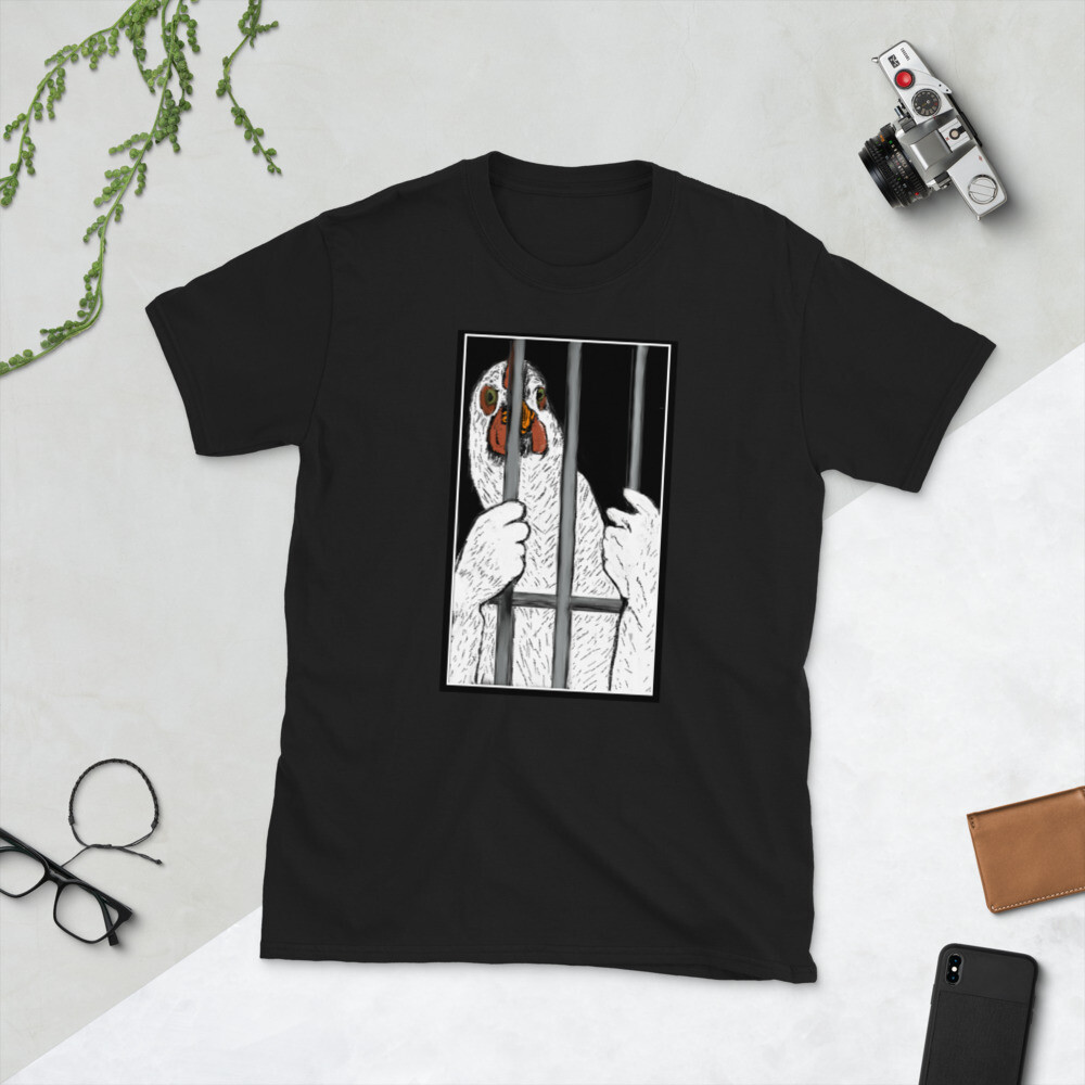 Rooster behind bars  - Short-Sleeve Unisex T-Shirt