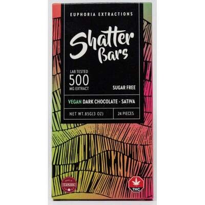 SHATTER BAR - Sativa SUGAR FREE VEGAN Dark Chocolate  [500mg]