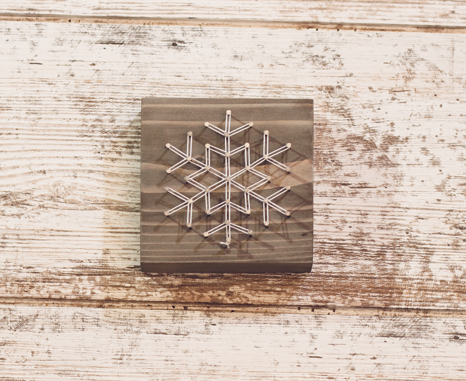 Snowflake String Art Block