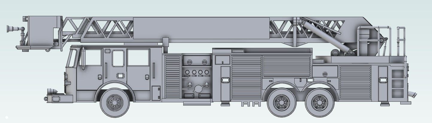 1061 N Scale Pierce Platform Truck