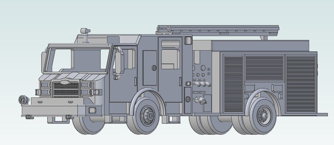 P1003 N Scale Pierce Pumper with Ladder