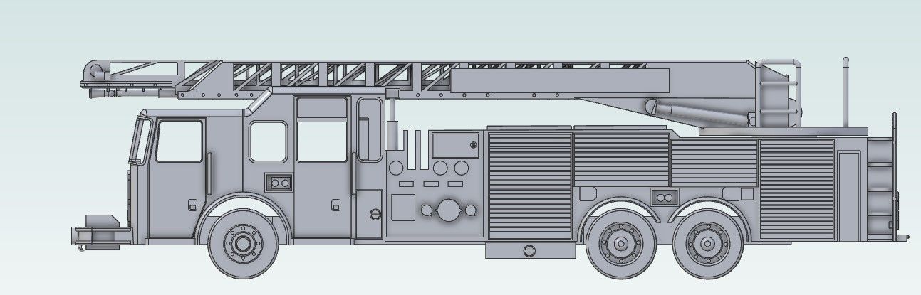 P1005 N Scale Seagrave Ladder Truck