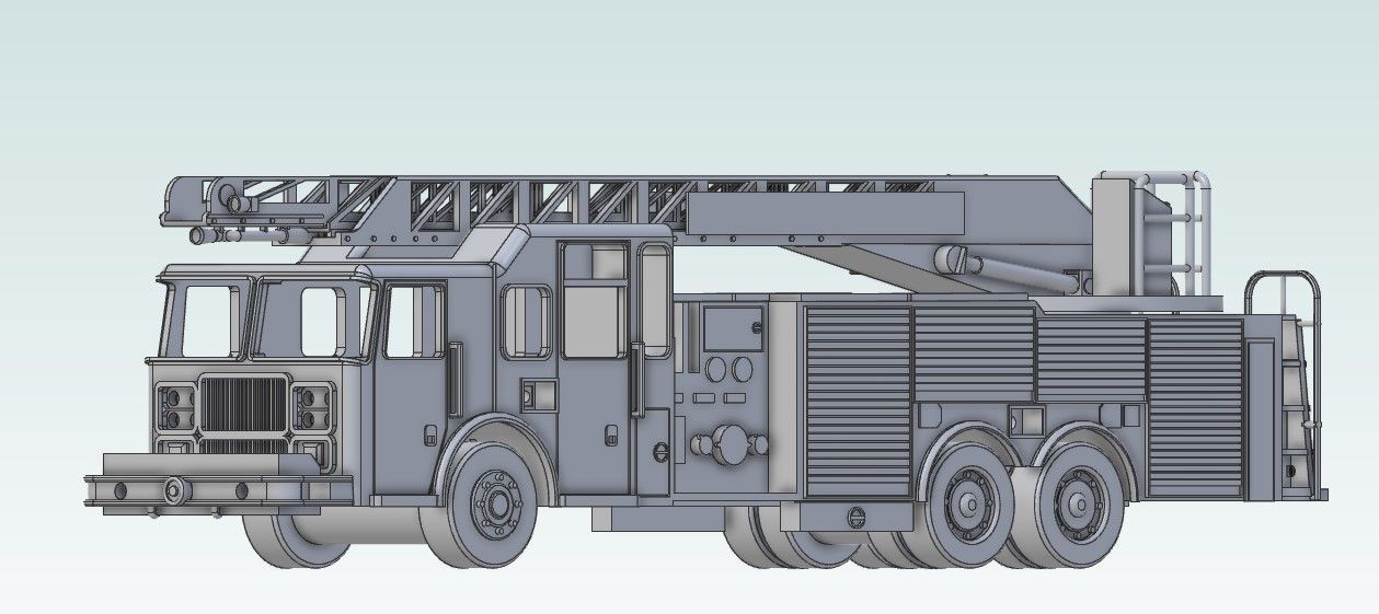 P1005 N Scale Seagrave Ladder Truck