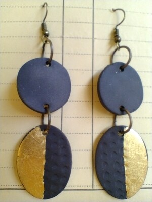 Black ceramic drop earrings