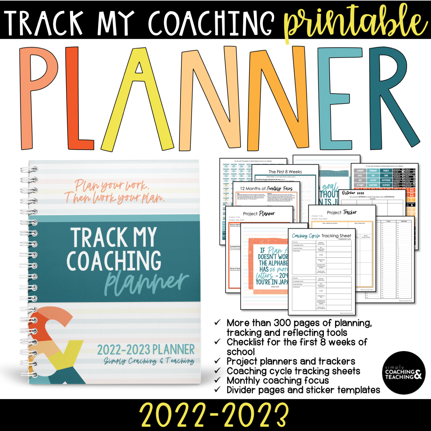 Instructional Coaching Planner 2022-2023 | Printable