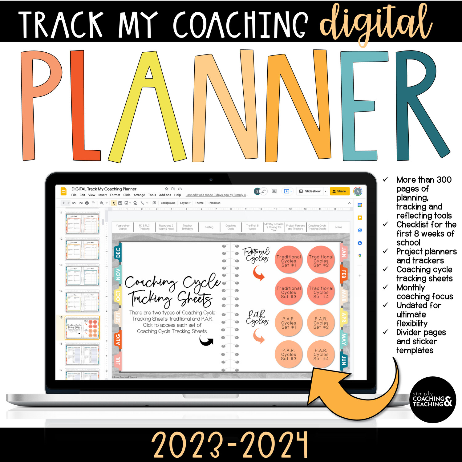 Instructional Coaching Planner 2023-2024 | Digital