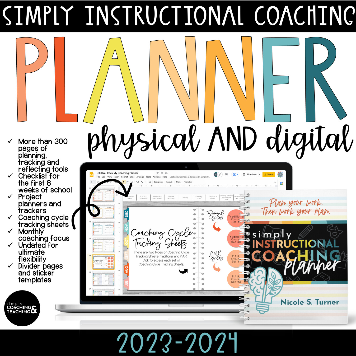 Simply Instructional Coaching 2023 - 2024 | Physical & Digital Planner