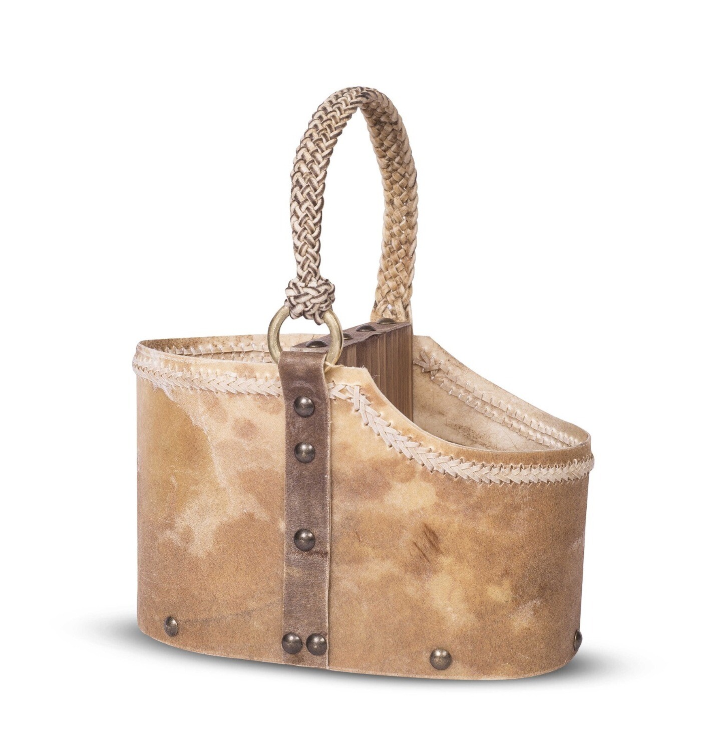 Raw leather mate bag