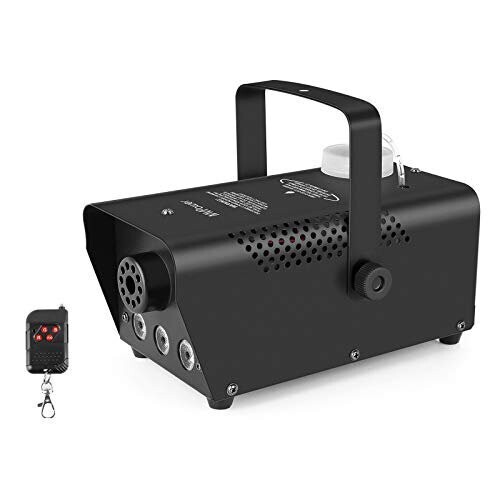 ​MVPower Fog Machine, 500W Smoke Machine with LED Lights and Wireless Remote Control for Christmas Halloween Parties Weddings Stage, Black