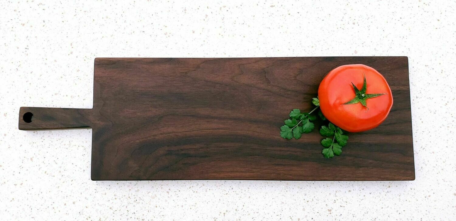 Walnut Serving Tray with Handle - 7" x 22" x 3/4"