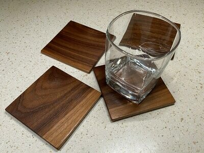 Black Walnut Wood Coasters - Set of 4