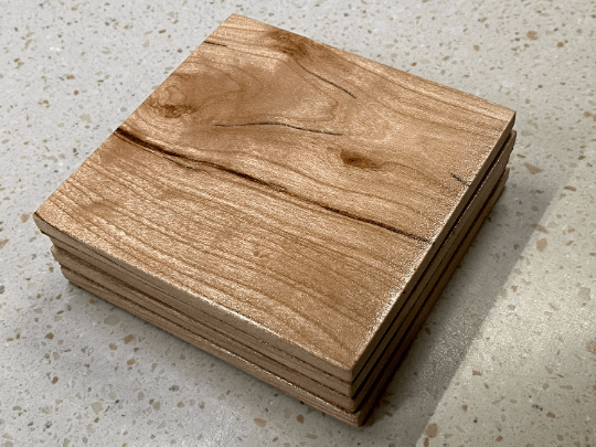 Cherry Wood Coasters - Set of 4