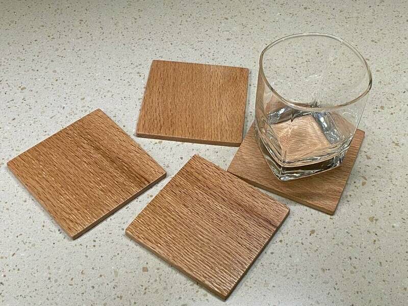 Oak Wood Coasters - Set of 4