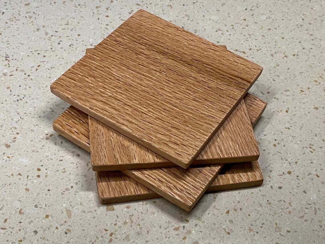 Oak Wood Coasters - Set of 4