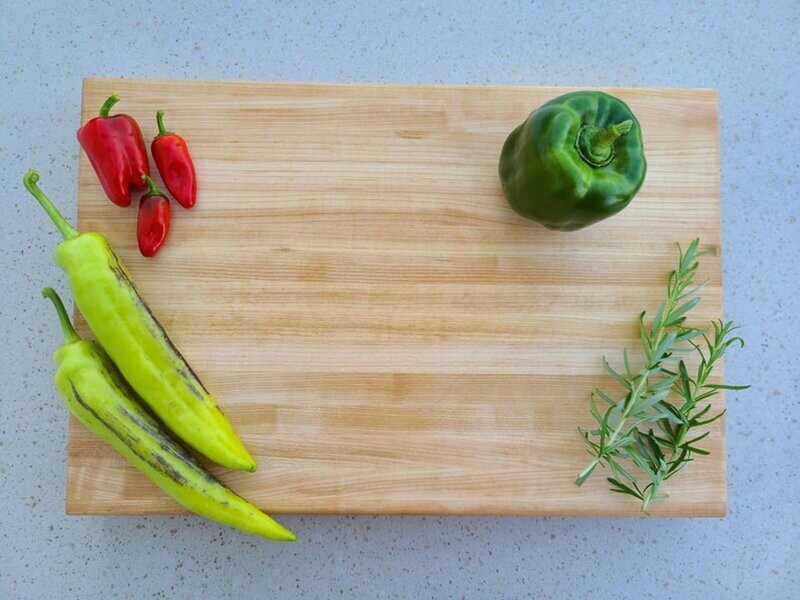 12" x 18" x 2” Maple Edge Grain Cutting Board with Finger Groove