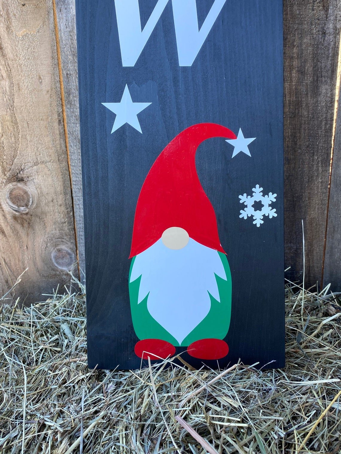 Let it SNOW Gnome Porch Sign. 3 Foot Tall Wooden Christmas/Winter Porch Sign. Handmade in Vermont.
