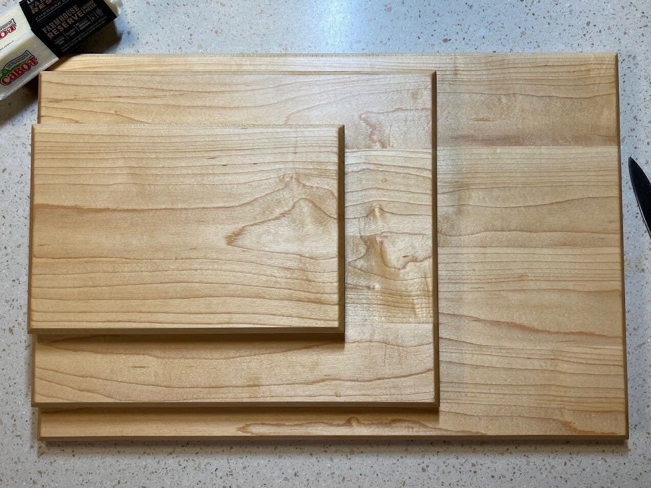 3/4 Maple Wood Cutting Board Set