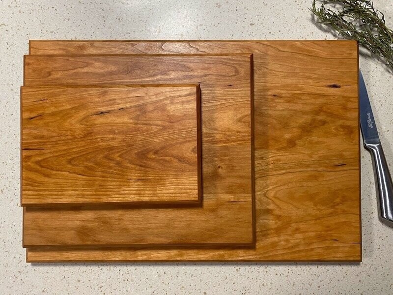 3/4" Cherry Wood Cutting Board Set