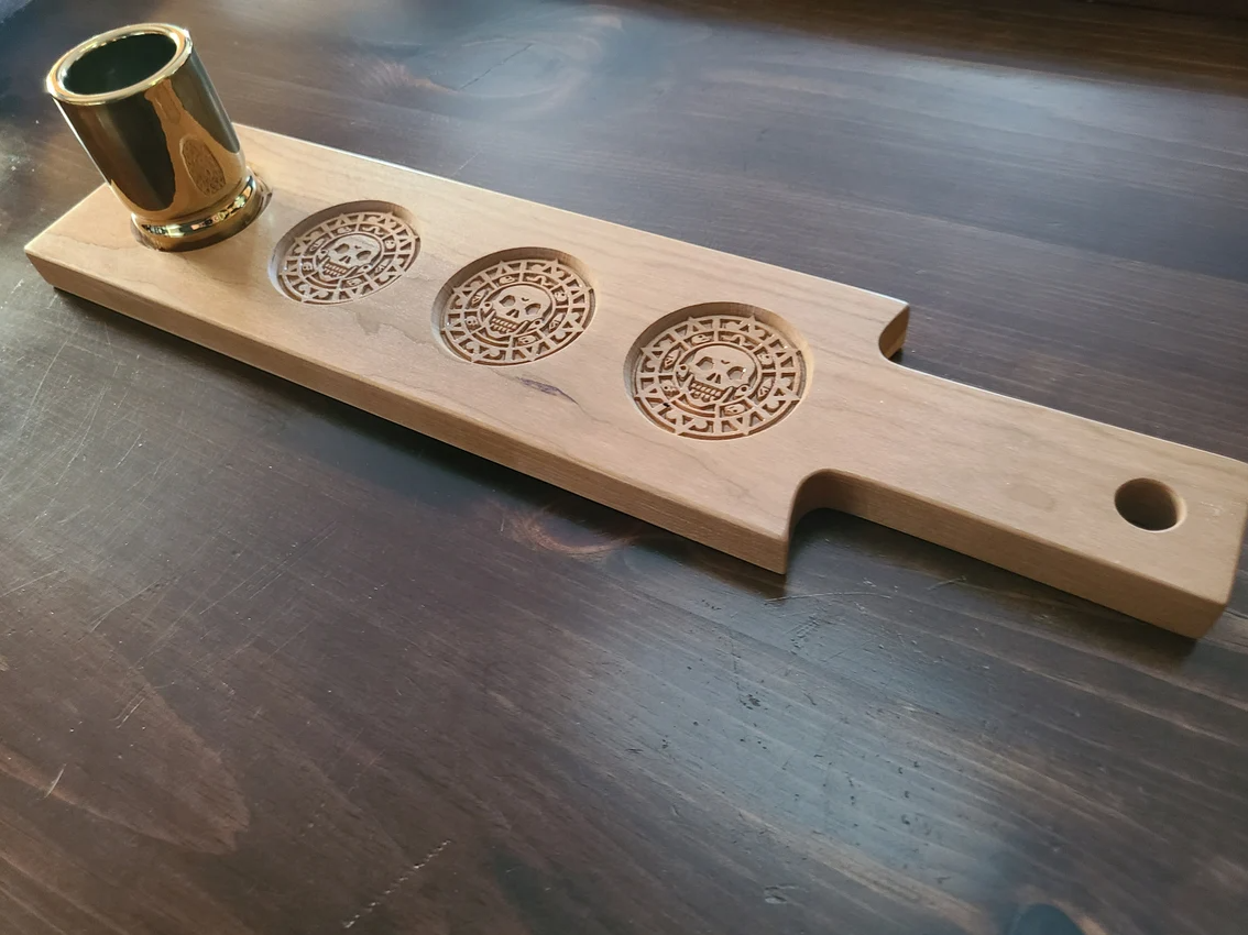 Pirate Gold Beer Flight Tray 2pc Set