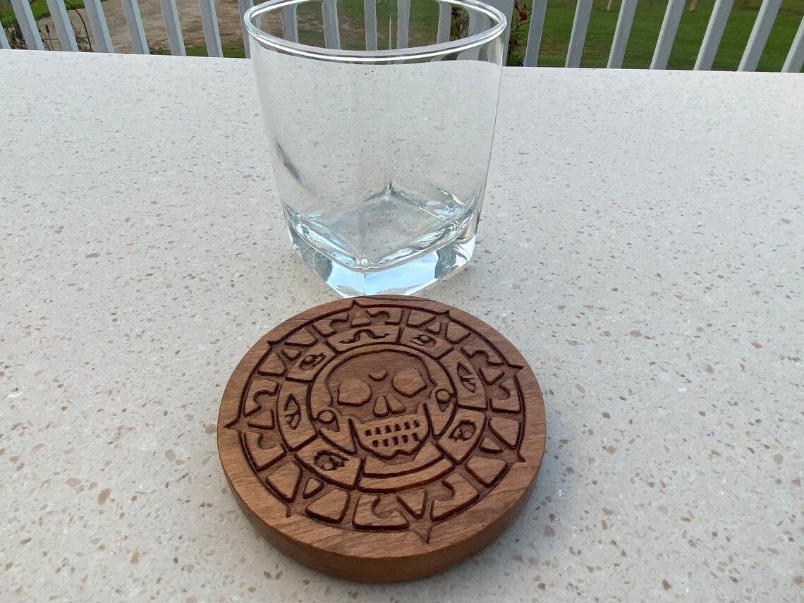 Pirate Coin Hardwood Coasters