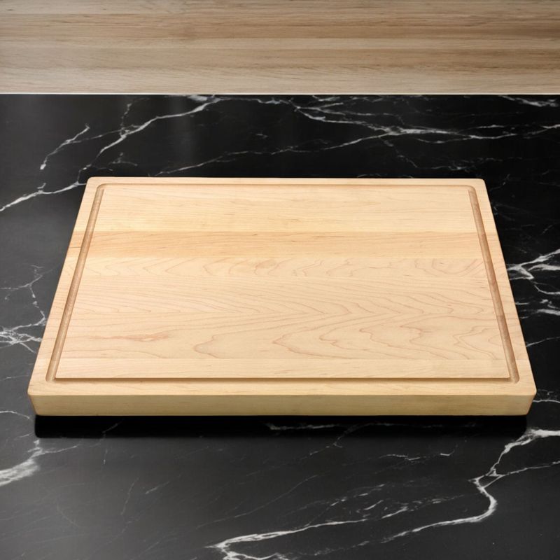 12" x 18" x 1.25” Maple Wood Cutting Board with Juice Groove and Handle Cutout