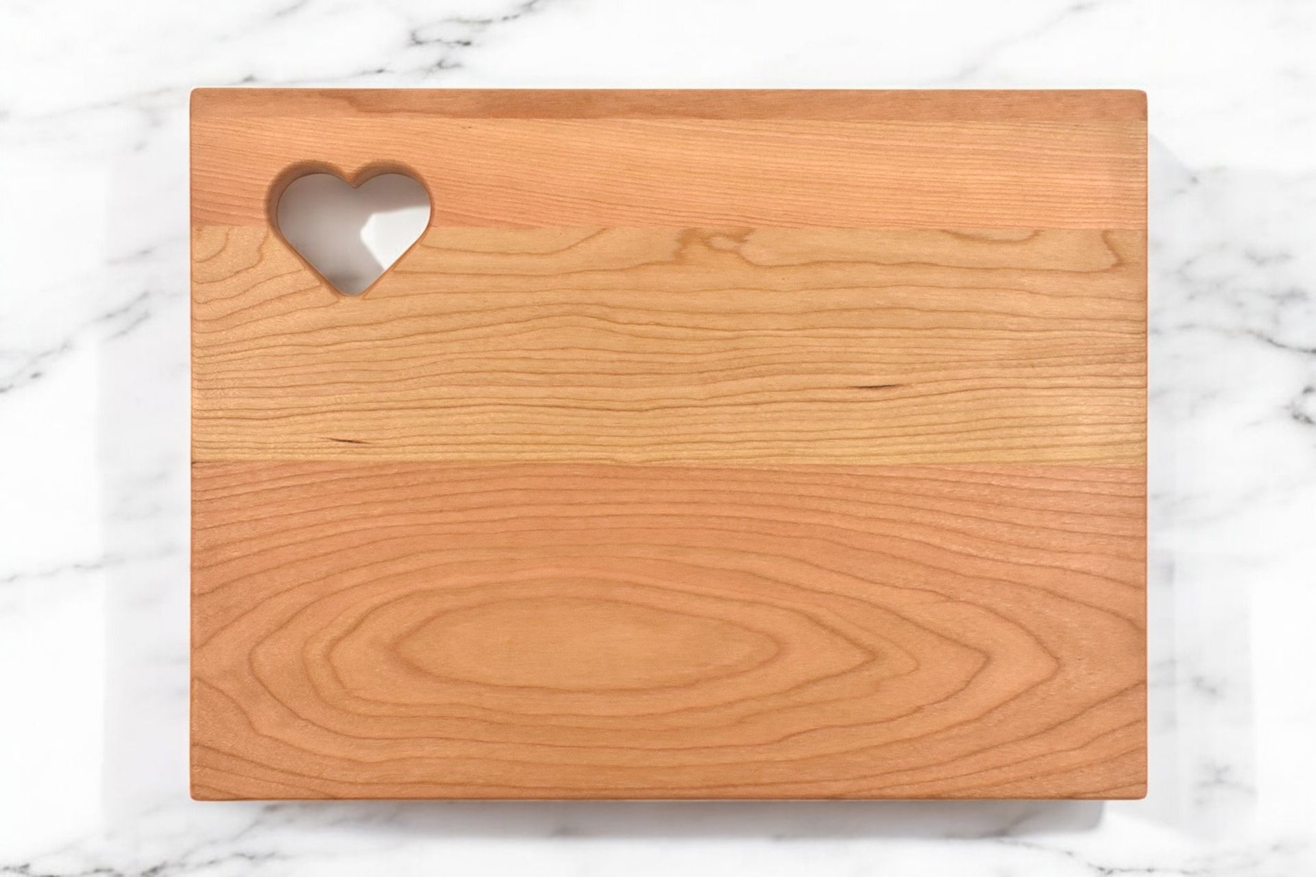 Cherry Hardwood Cutting Board with Heart Shaped Cutout - 9