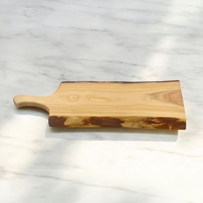 Live Edge Cherry Wood Charcuterie Board with Handle