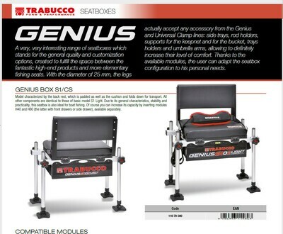 Genius Box S1 CS  with back rest  25mm fittings  wt 7 kilos