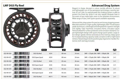 LOOMIS AND FRANKLIN DGS FLY REEL  advanced drag system