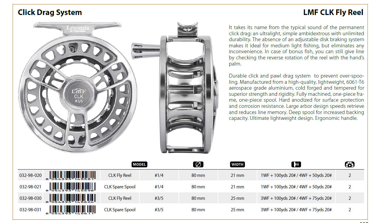 LMF CLK FLY REEL  3/5 click drag special with an awesome sounding ratchet
