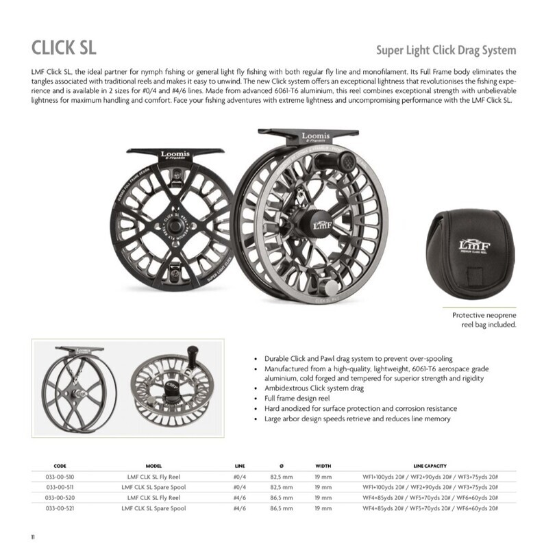 Click SL  super light click nymphing reel 0/4 or 4/6