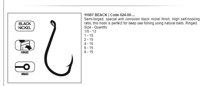Hisahi Octopus Beak hooks 1/0 to size 8  perfect for pennel rigs