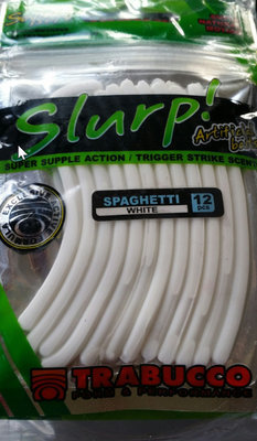 Trabucco Slurp Spagetti ( I kid you not)  90mm long ultra soft plastic lure heavily sented