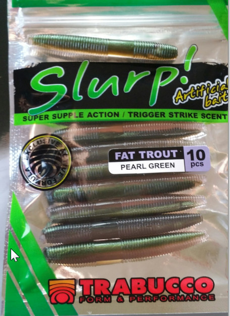 Trabucco Slurp Fat worm. Super micro senko for perch and zander 10 per pack   50mm
